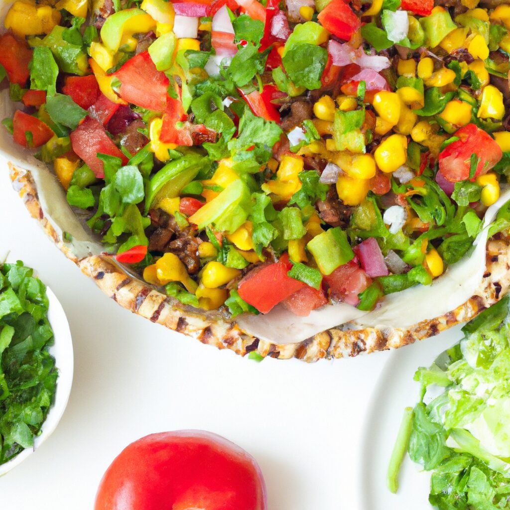 A recipe for a delicious Mexican corn salad served on a white plate.