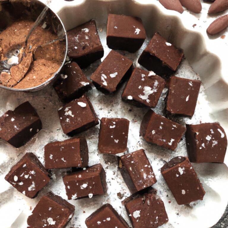 A delicious recipe for chocolate fudge squares on a plate with a spoon.