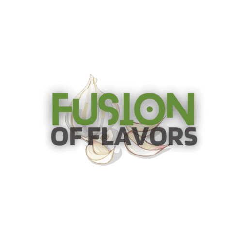 Recipe fusion of garlic logo on a green background.