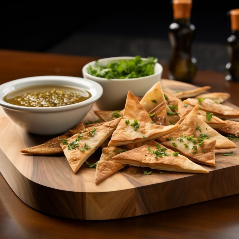 Mediterranean Pita Chips with Flavorful Yogurt Dipping Sauce