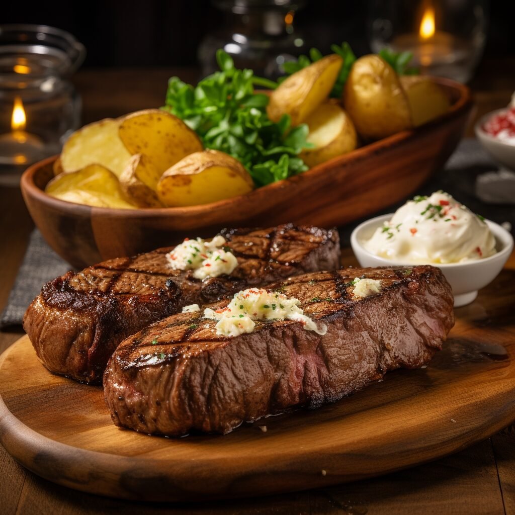 Juicy New York Strip Steak and Potatoes