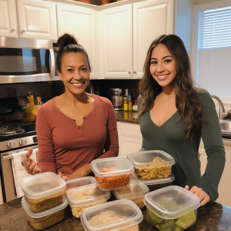 Food Prep for the Week - Hispanic Mom and Daughter