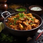 A bowl of tasty chicken masala with a crunchy texture