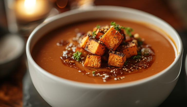 Roasted Mushroom and Sweet Potato Soup